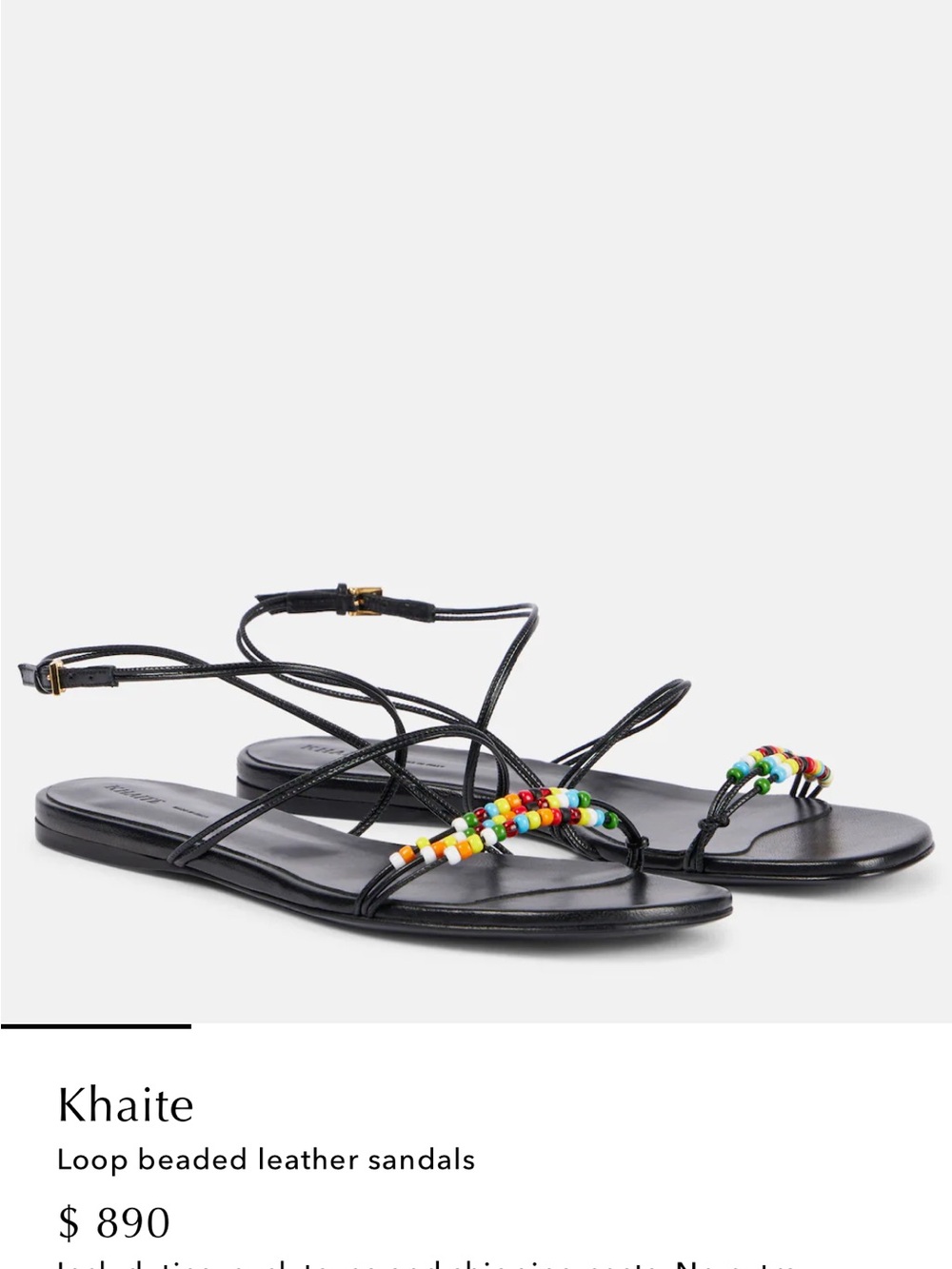 Designer like Loop Beaded Leather Sandals